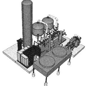 A drawing of an industrial plant with pipes and valves.